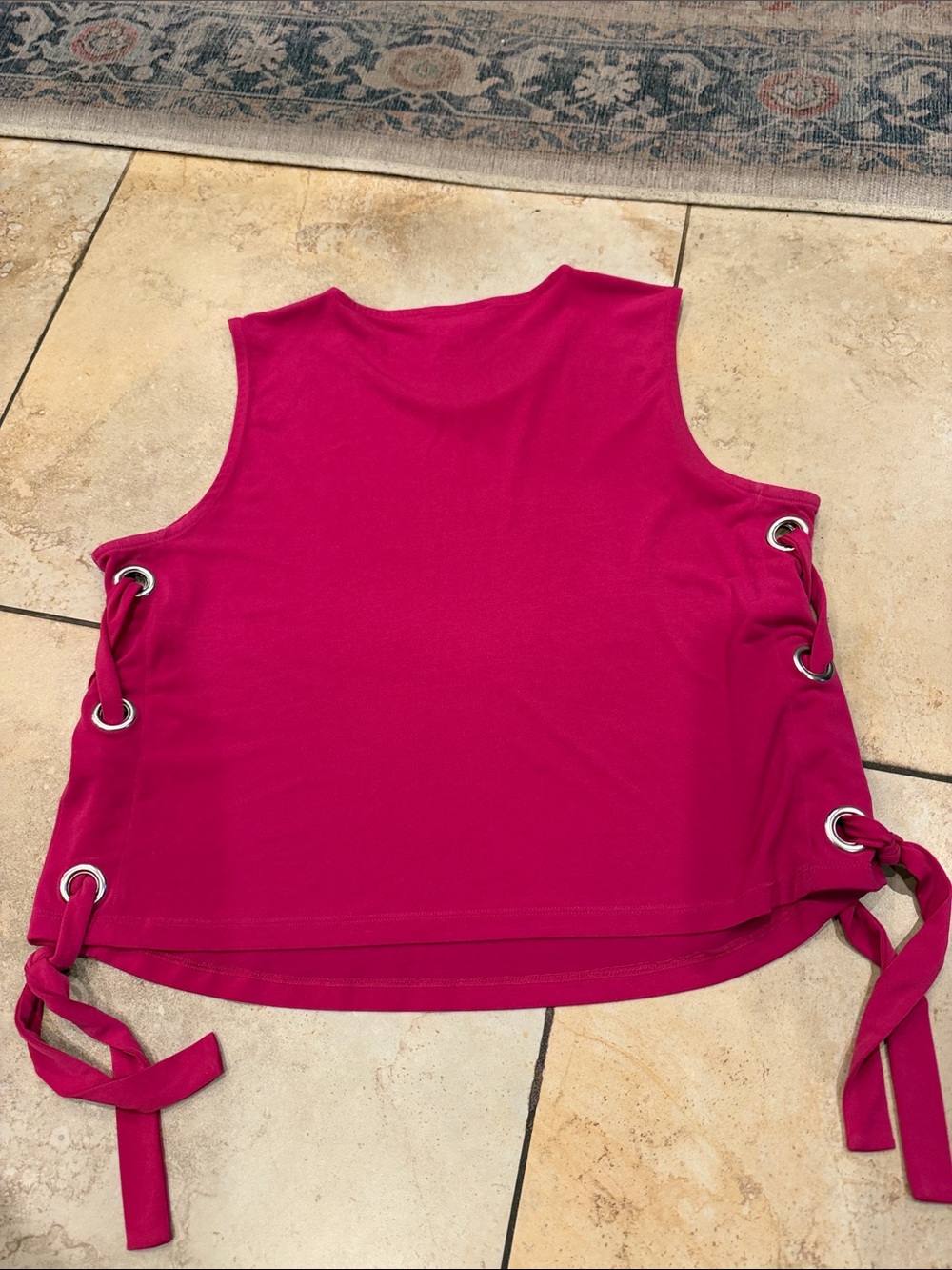 MICHAEL Michael Kors Hot Pink Lace-Up Tank Top